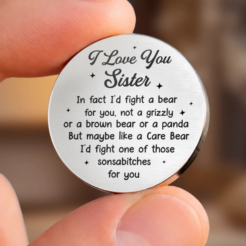 Custom Pocket Hug - Personalized Best Friend Birthday Gifts For Women, Besties, Sisters, BFF - Sisters Forever By Choice