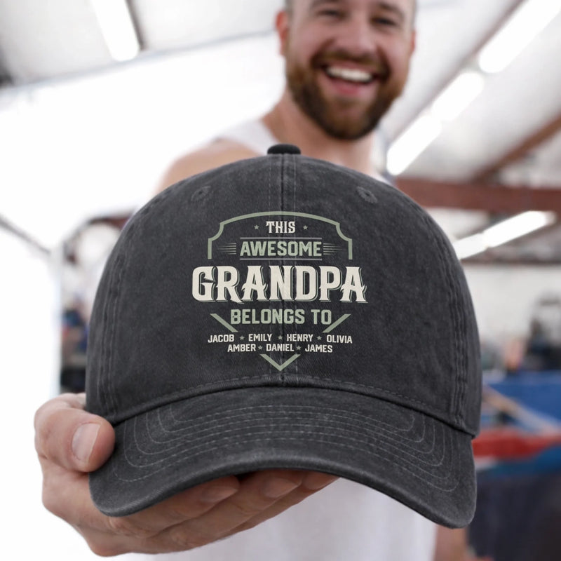 Custom Vintage Washed Denim Baseball Cap - Personalized Birthday Gifts For Dad, Grandpa, Husband - Simply The Best