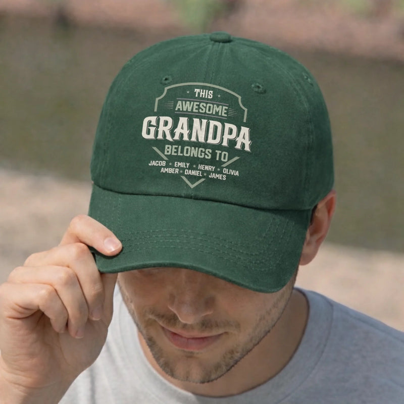 Custom Vintage Washed Denim Baseball Cap - Personalized Birthday Gifts For Dad, Grandpa, Husband - Simply The Best