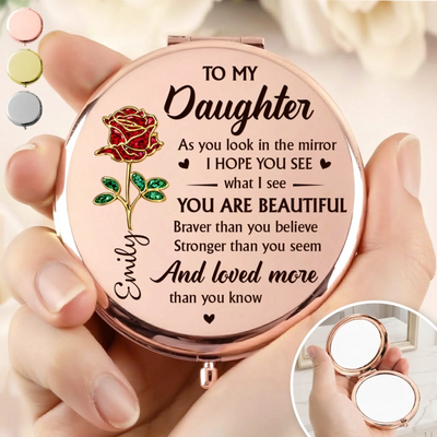 Custom Compact Mirror - Personalized Birthday Gifts For Daughter, Granddaughter - Daughter Is My Greatest Gift