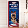 Custom Door Cover - Personalized 4th Of July Gifts  For Dog Lovers, Dog Dad And Mom - Land Of The Free