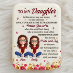 Custom LED Compact Makeup Mirror - Personalized Birthday Gifts For Daughter, Granddaughter - Daughter Makes Me Smile