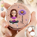 Custom Compact Mirror - Personalized Birthday Gifts For Daughter, Granddaughter - A Daughters Love Shines