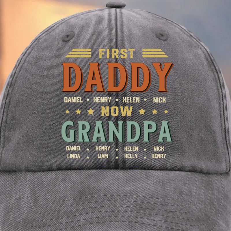 Custom Vintage Washed Denim Baseball Cap - Personalized Birthday Gifts For Dad, Grandpa, Husband - Strong And Kind