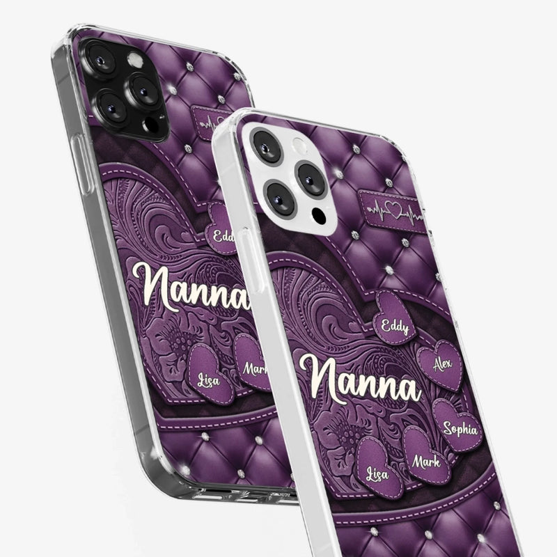 Custom Clear Phone Case - Personalized Mother's Day Birthday Gifts For Mom, Grandma - Hearts Held Together