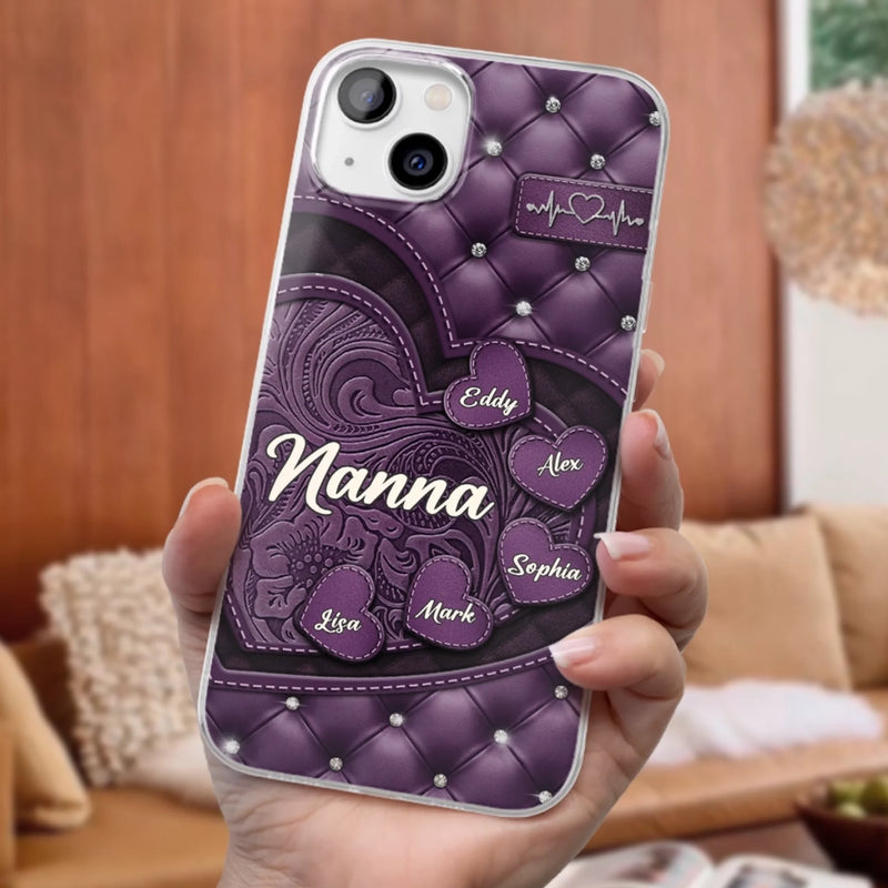 Custom Clear Phone Case - Personalized Mother's Day Birthday Gifts For Mom, Grandma - Hearts Held Together