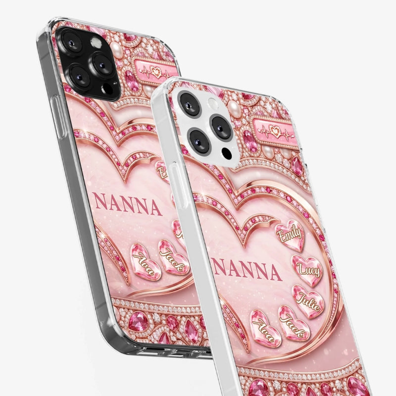 Custom Jewelry Clear Phone Case - Personalized Mother's Day Birthday Gifts For Mom, Grandma - A Keepsake Of Her Happiness