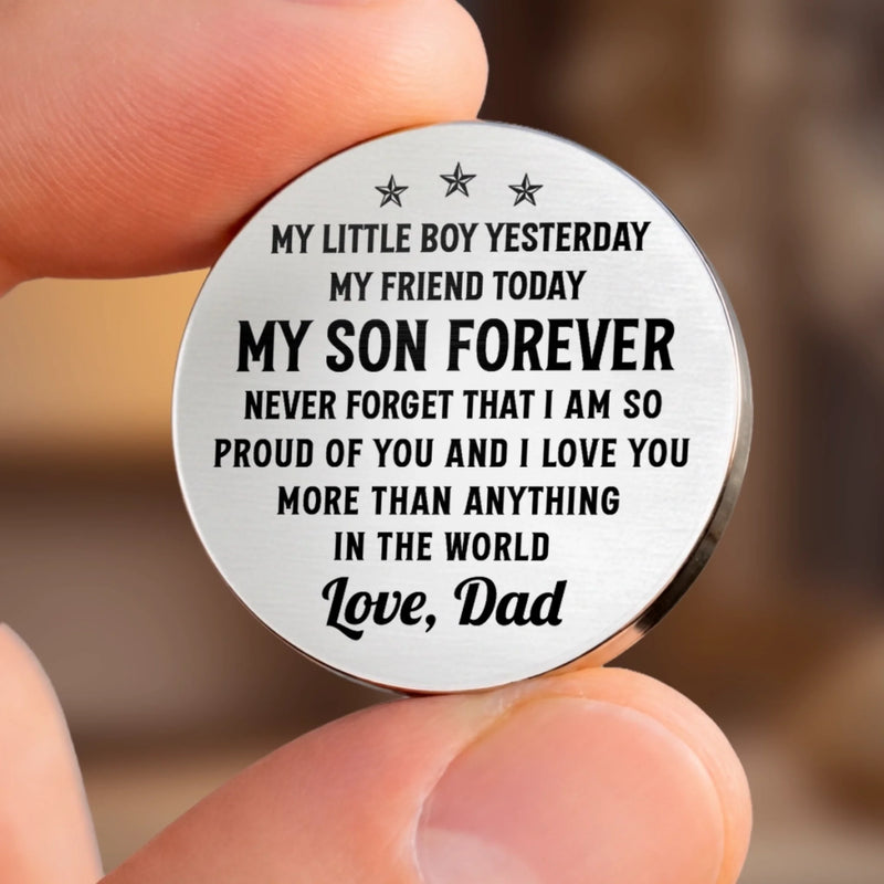 Custom Pocket Hug - Personalized Birthday Gifts For Son - My Little Boy Yesterday, My Friend Today