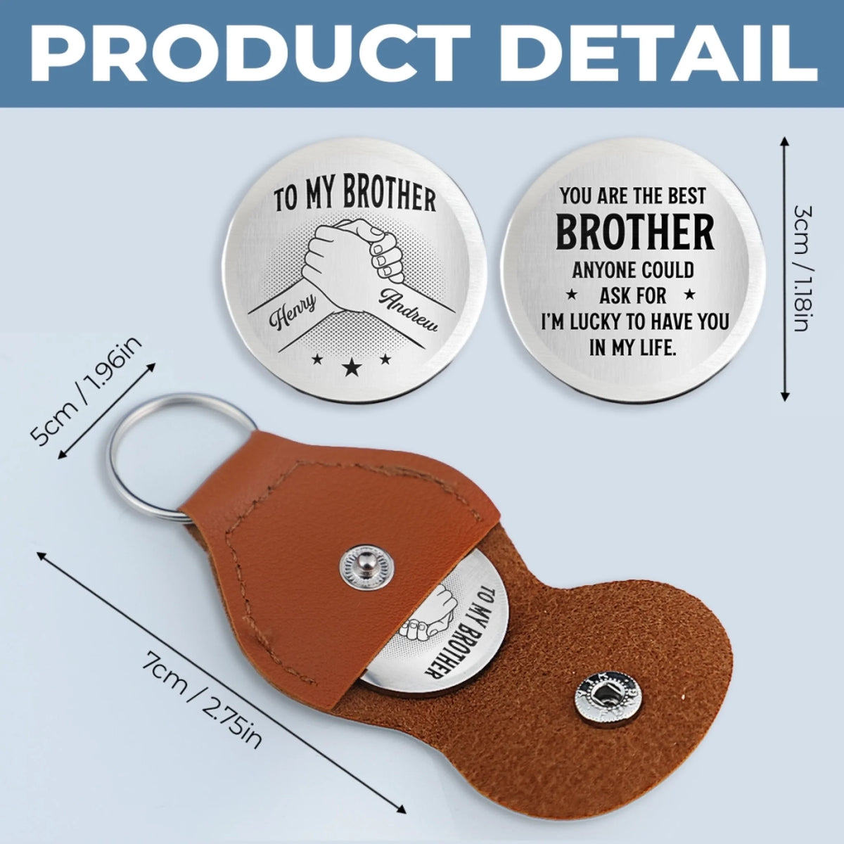Custom Pocket Hug - Personalized Birthday Gifts For Brother - Brothers Built On Loyalty