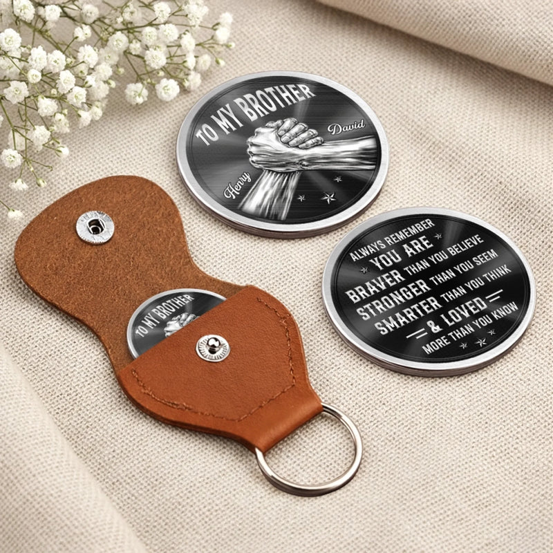 Custom Pocket Hug - Personalized Birthday Gifts For Brother - Raised Together As Brothers