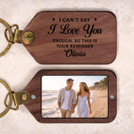 Custom Photo Wooden Keychain - Personalized Anniversary Wedding Gifts For Husband And Wife, Him And Her - Together We Keep Blooming