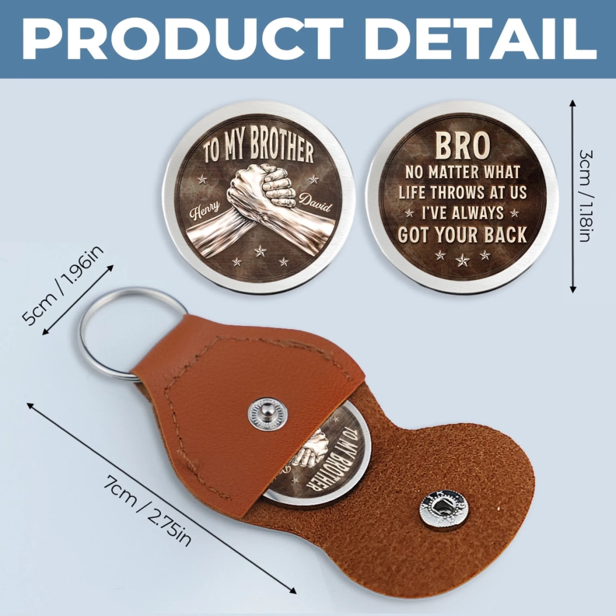 Custom Pocket Hug - Personalized Birthday Gifts For Brother - Brothers Stand Without Fear