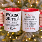 Happy Retirement - Coworker Personalized Custom Accent Mug - Appreciation, Retirement Gift For Coworkers, Work Friends, Colleagues