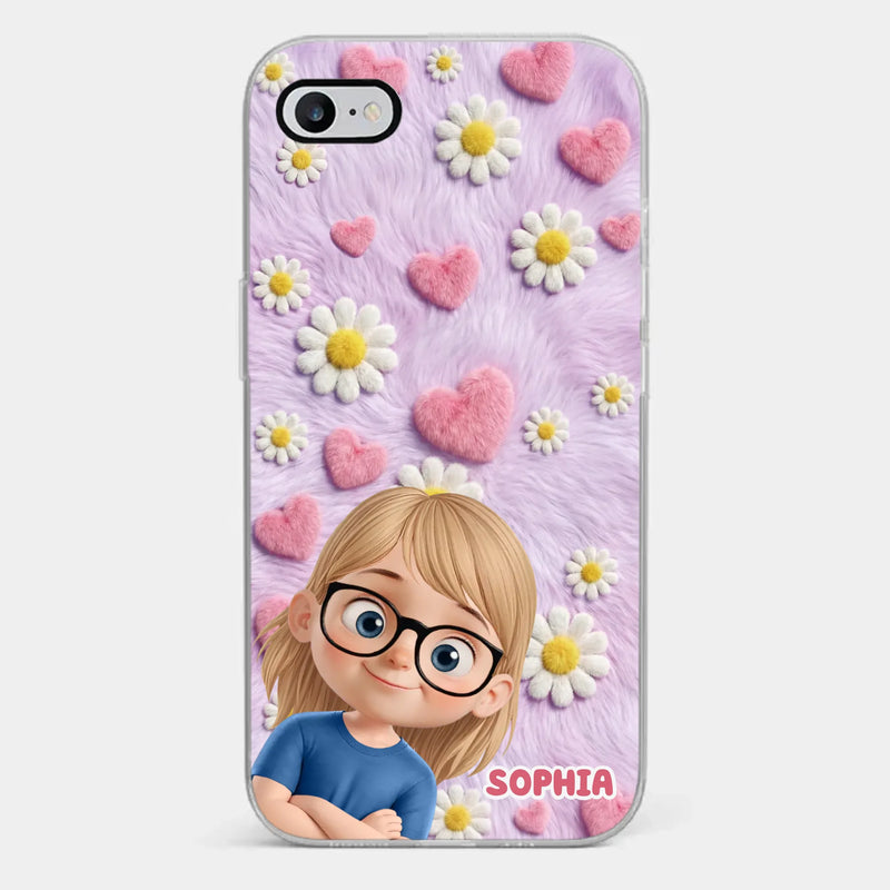 Custom Clear Phone Case - Personalized Mother's Day Birthday Gifts For Mom, Grandma - Happiness In The Little Things