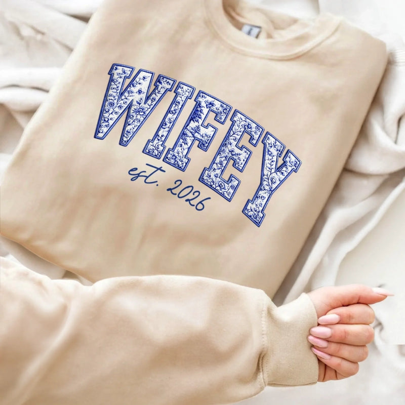 Custom Unisex Sweatshirt, Hoodie With Design On Sleeve - Personalized Anniversary Wedding Gifts For Husband And Wife, Him And Her -My Wife My Forever