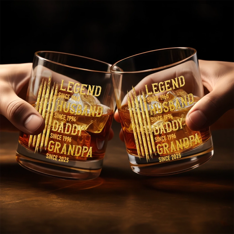 Custom Whiskey Glass - Personalized Birthday Gifts For Dad, Grandpa, Husband - Made Of Strong Stuff