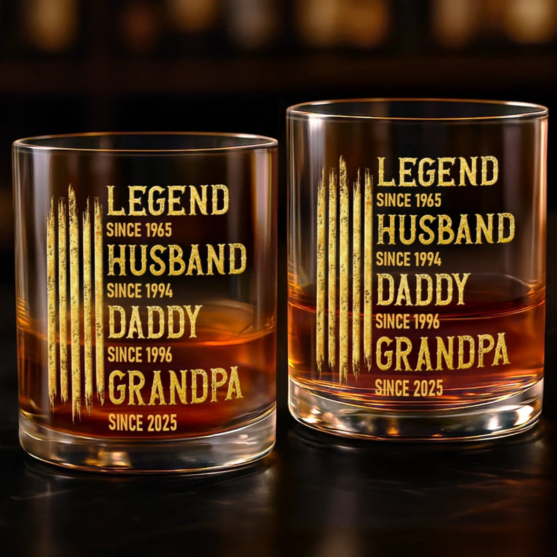 Custom Whiskey Glass - Personalized Birthday Gifts For Dad, Grandpa, Husband - Made Of Strong Stuff