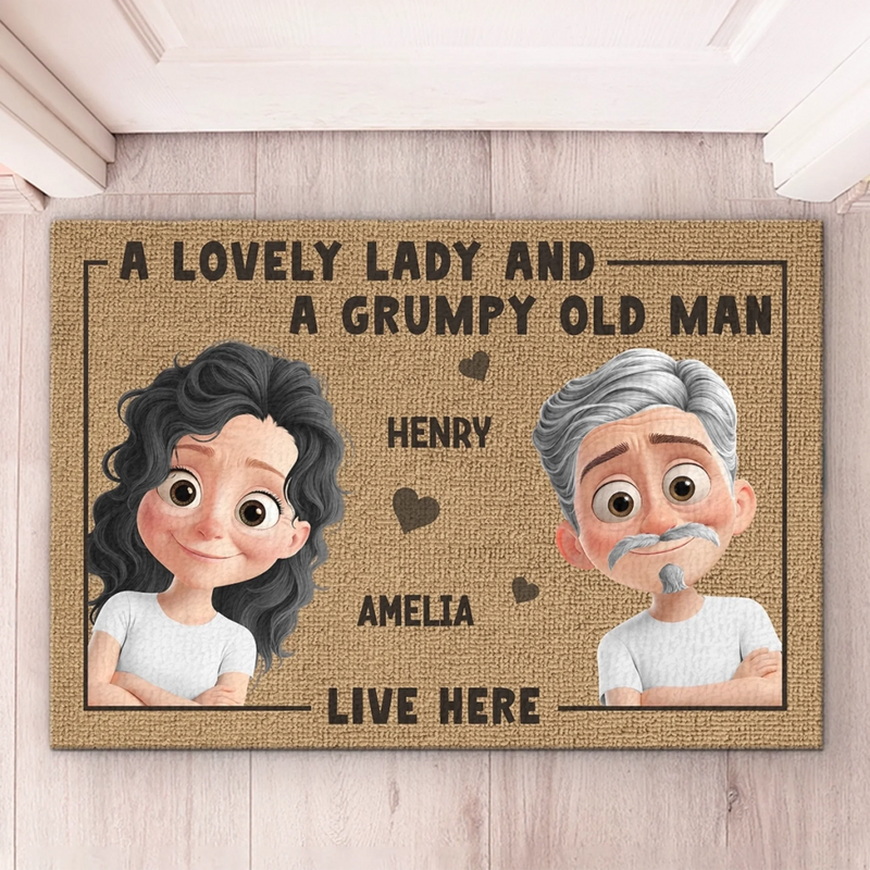 Custom Home Decor Decorative Mat -  Personalized Anniversary Wedding Gifts For Husband And Wife, Him And Her - This Is Our Happy Place
