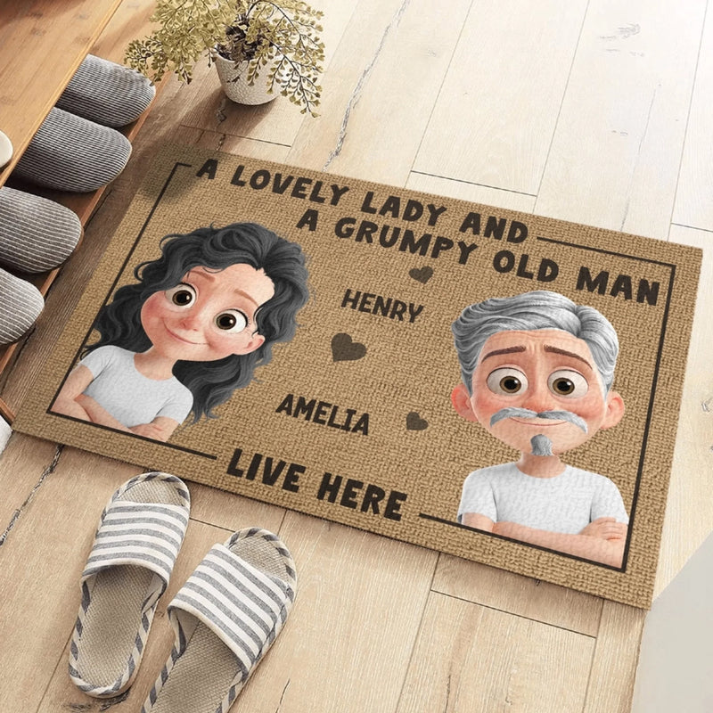 Custom Home Decor Decorative Mat -  Personalized Anniversary Wedding Gifts For Husband And Wife, Him And Her - This Is Our Happy Place