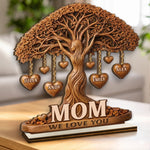 Custom 2-Layered Wooden Plaque - Personalized Mother's Day Birthday Gifts For Mom, Grandma - Love That Branches Forever