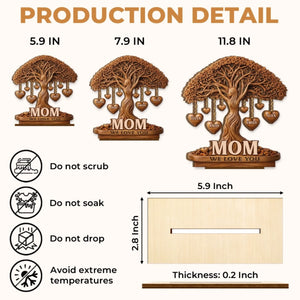 Custom 2-Layered Wooden Plaque - Personalized Mother's Day Birthday Gifts For Mom, Grandma - Love That Branches Forever
