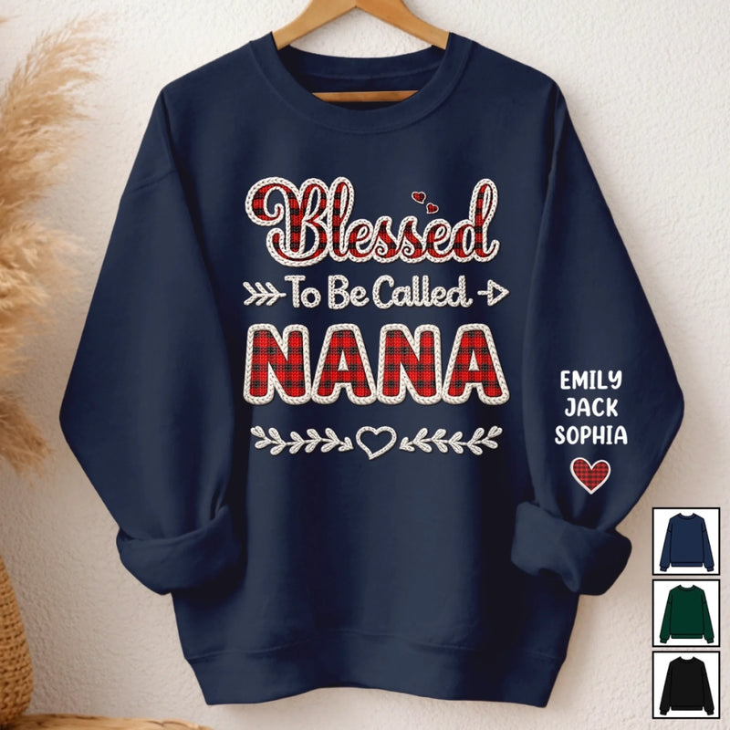 Custom Unisex Sweater, Hoodie With Design On Sleeve - Personalized Mother's Day Gifts For Mom, Grandma - Heart Full Of Love