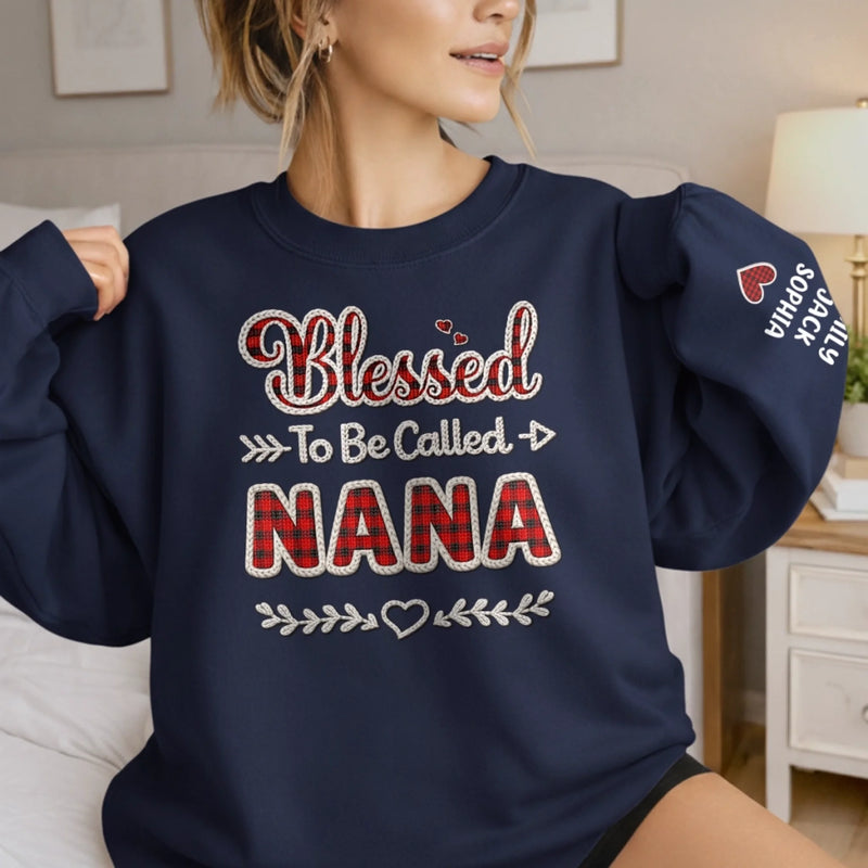 Custom Unisex Sweater, Hoodie With Design On Sleeve - Personalized Mother's Day Gifts For Mom, Grandma - Heart Full Of Love