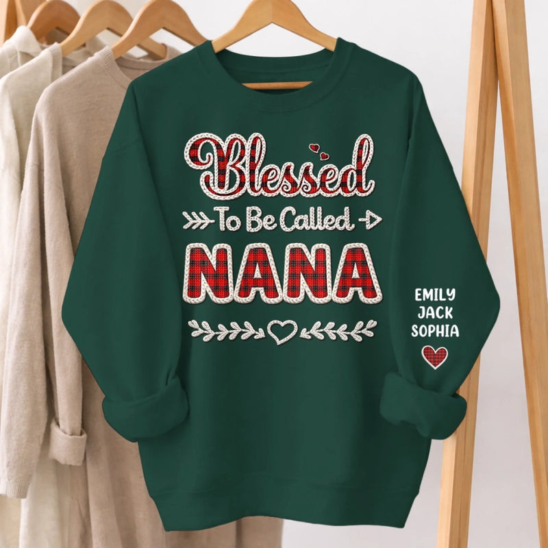 Custom Unisex Sweater, Hoodie With Design On Sleeve - Personalized Mother's Day Gifts For Mom, Grandma - Heart Full Of Love