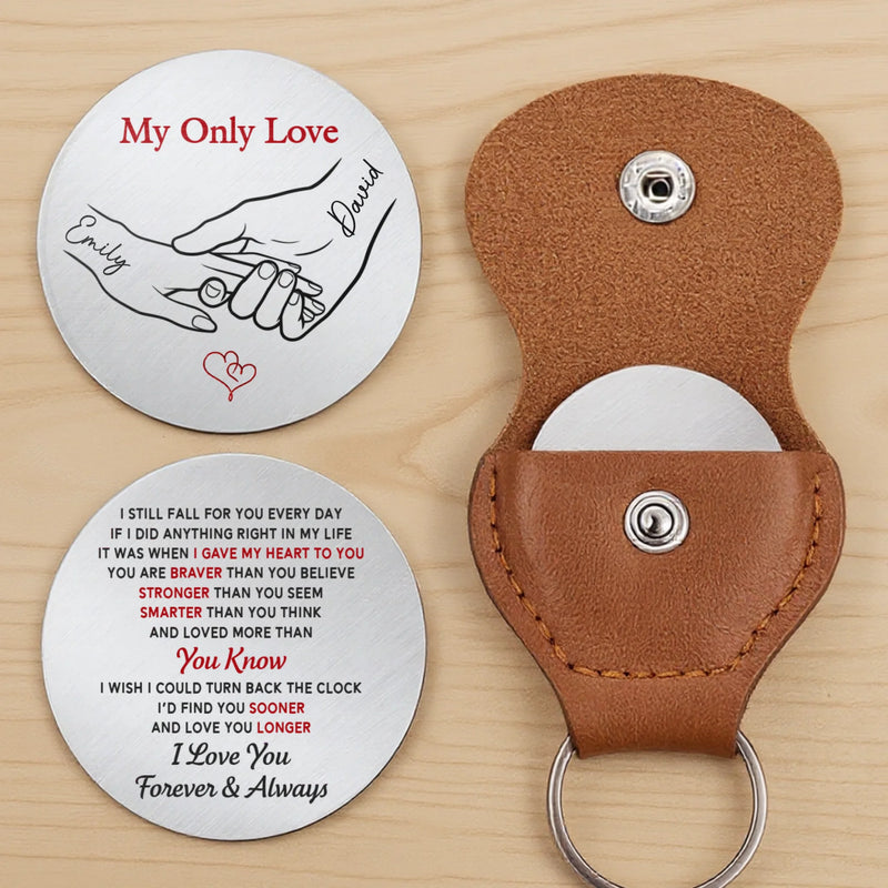 Custom Pocket Hug - Personalized Anniversary Wedding Gifts For Husband And Wife, Him And Her - A Tiny Hug With Big Love