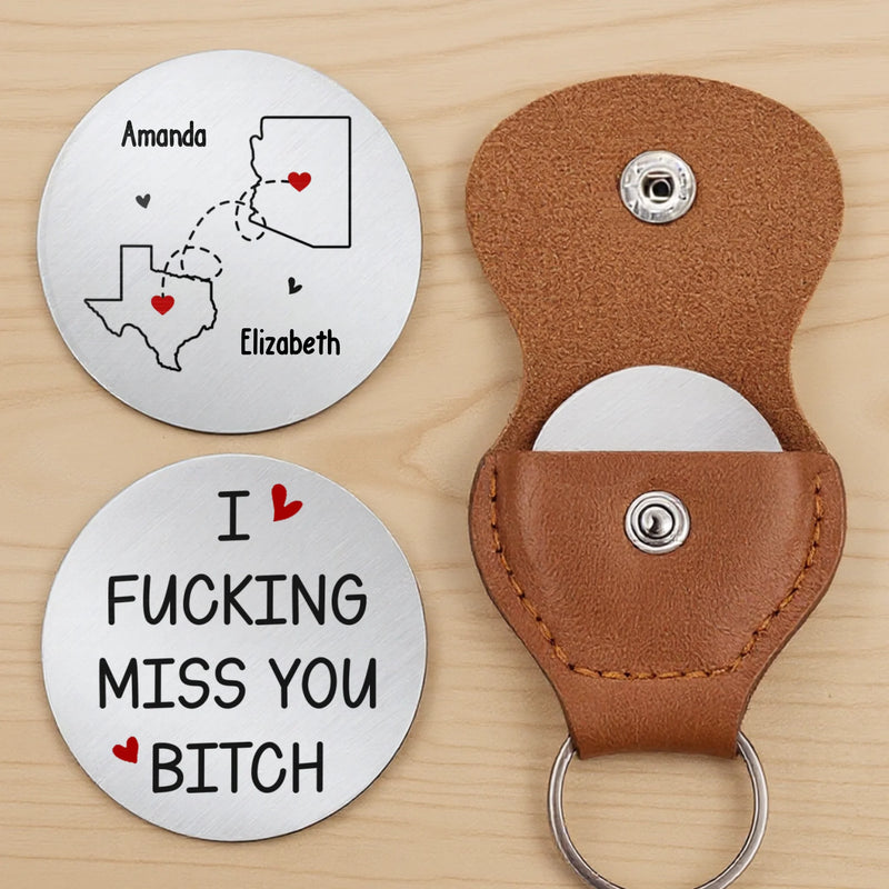 Custom Long Distance Pocket Hug - Personalized Best Friend Christmas Birthday Gifts For Women, Besties, Sisters, BFF - I Miss You