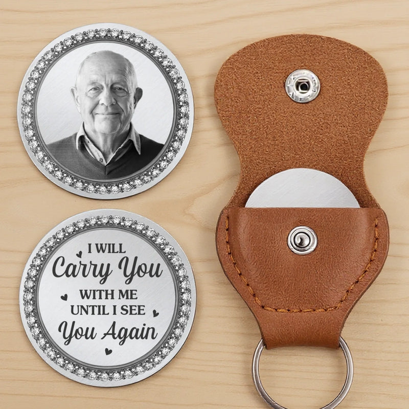 Custom Photo Pocket Hug - Personalized Memorial Sympathy Gifts For Loss Of Mom, Dad - Heaven Holds You Close