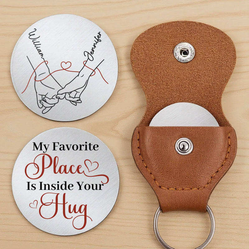 Custom Pocket Hug - Personalized Anniversary Wedding Gifts For Husband And Wife, Him And Her - With You I Feel Home
