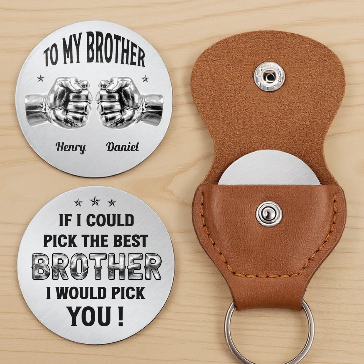 Custom Pocket Hug - Personalized Birthday Gifts For Brother - Brothers Built By Shared Moments