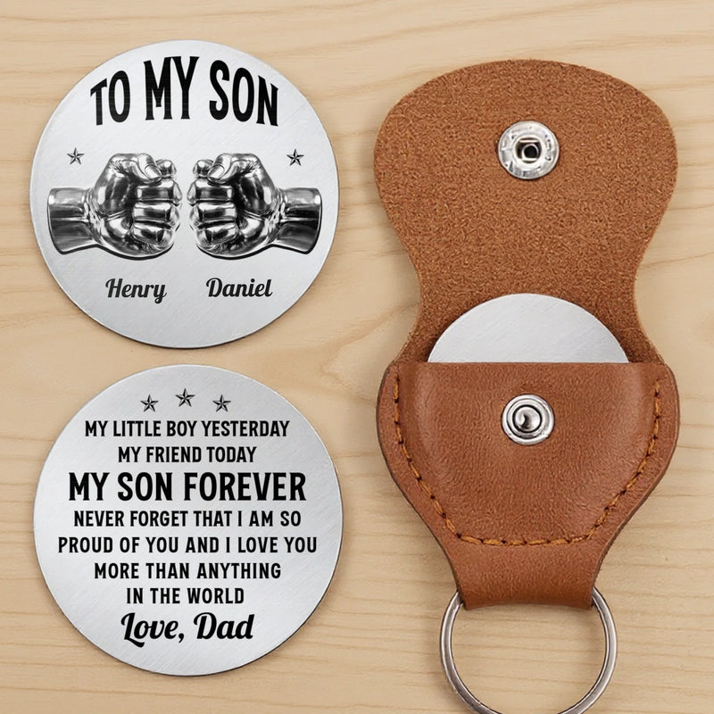 Custom Pocket Hug - Personalized Birthday Gifts For Son - My Little Boy Yesterday, My Friend Today