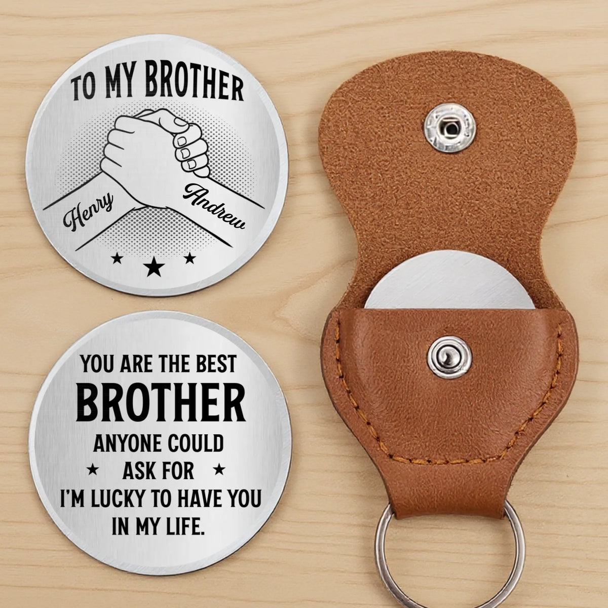 Custom Pocket Hug - Personalized Birthday Gifts For Brother - Brothers Built On Loyalty