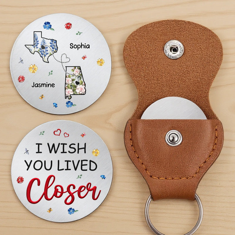 Custom Long Distance Pocket Hug - Personalized Best Friend Birthday Gifts For Women, Besties, Sisters, BFF - Friendship Travels Far