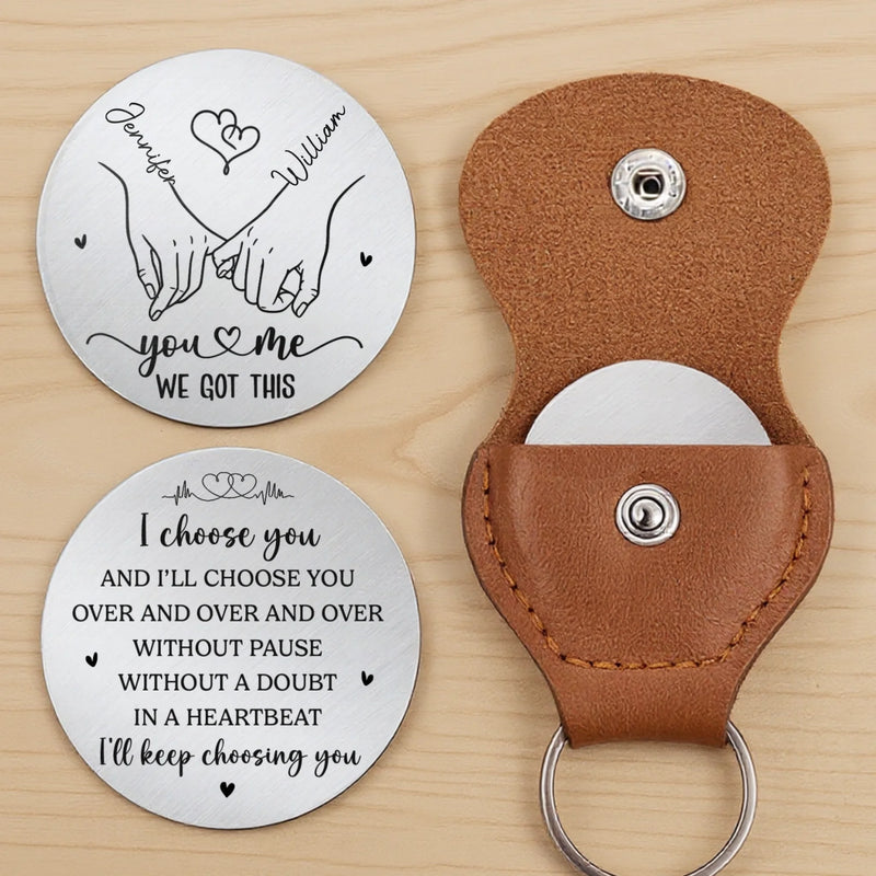Custom Pocket Hug - Personalized Anniversary Wedding Gifts For Husband And Wife, Him And Her - Two Lives One Rhythm