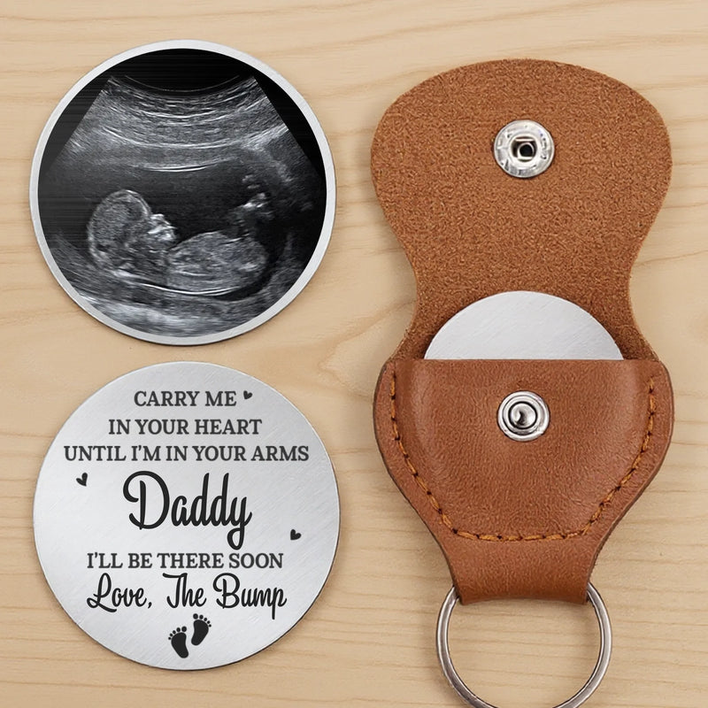 Custom Photo Pocket Hug - Personalized Baby Shower, Gifts For New Moms, New Dads, New Parents - I Feel Your Love Already