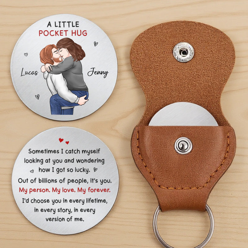 Custom Pocket Hug - Personalized Anniversary Wedding Gifts For Husband And Wife, Him And Her - Side By Side We Rise