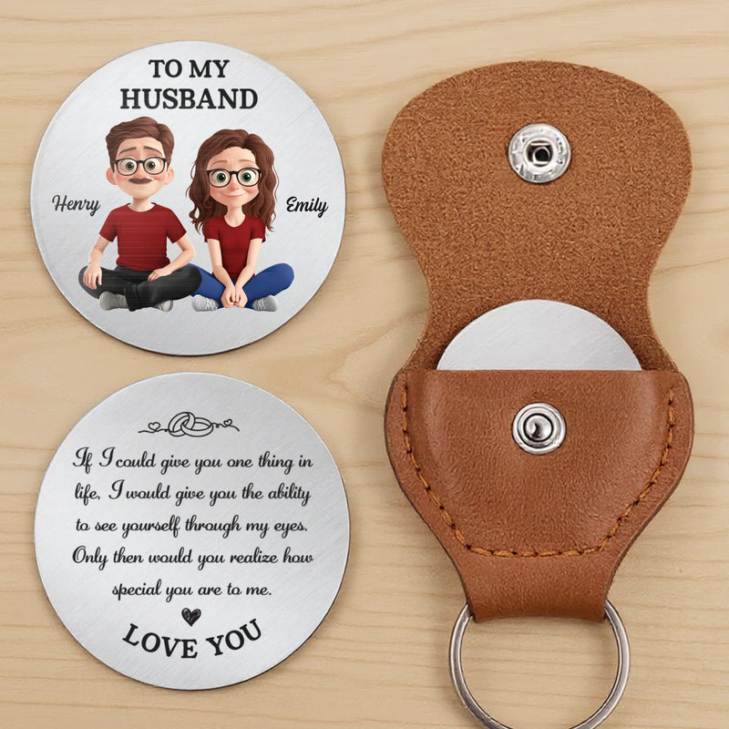 Custom Pocket Hug - Personalized Anniversary Wedding Gifts For Husband And Wife, Him And Her - Love Moves Gently With Us