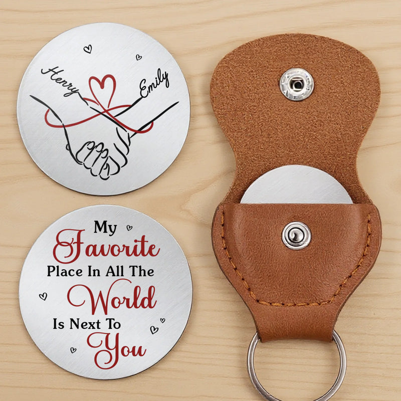 Custom Pocket Hug - Personalized Anniversary Wedding Gifts For Husband And Wife, Him And Her - Love Grows Quietly With Us