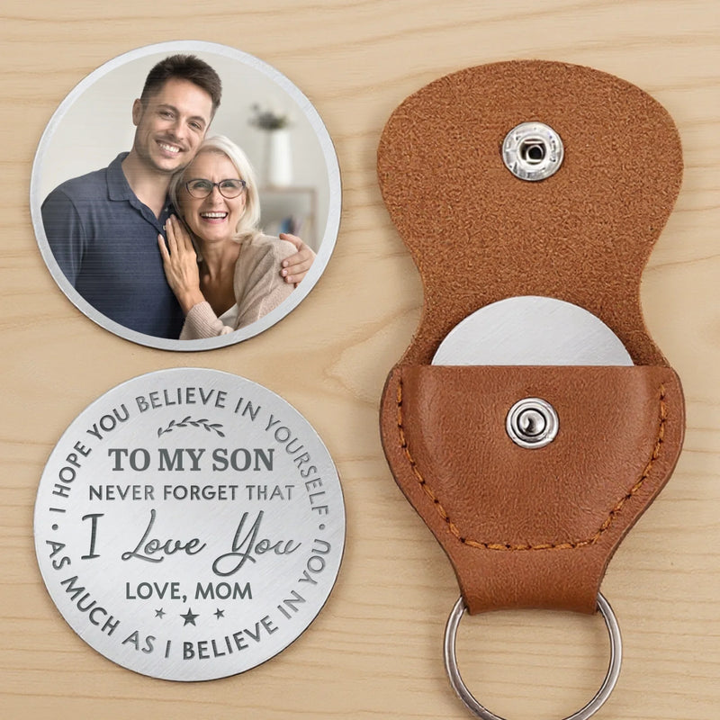 Custom Photo You Carry My Heart, And All My Faith In You - Family Personalized Custom Pocket Hug - Gift For Son, Daughter, Grandson, Granddaughter