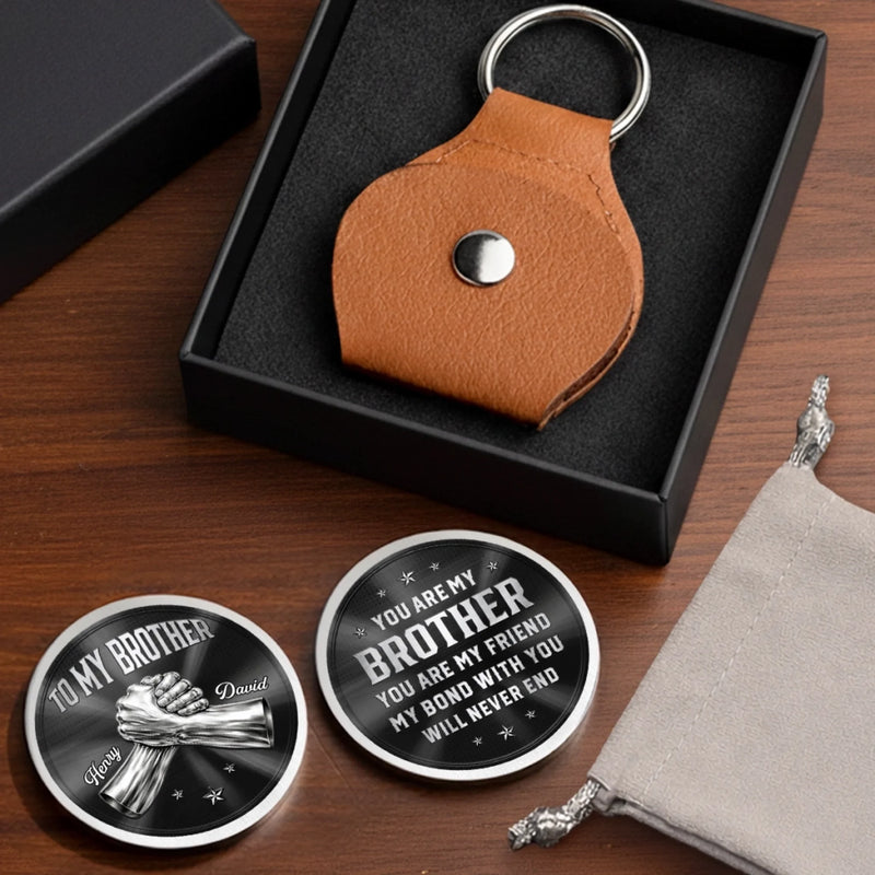 Custom Pocket Hug - Personalized Birthday Gifts For Brother - Brotherhood Stronger Than Time