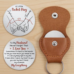 Custom Pocket Hug - Personalized Anniversary Wedding Gifts For Husband And Wife, Him And Her - With You I Breathe Easier