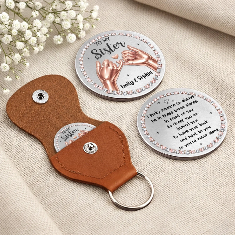 Custom Pocket Hug - Personalized Best Friend Birthday Gifts For Women, Besties, Sisters, BFF - Sisters By Heart Forever
