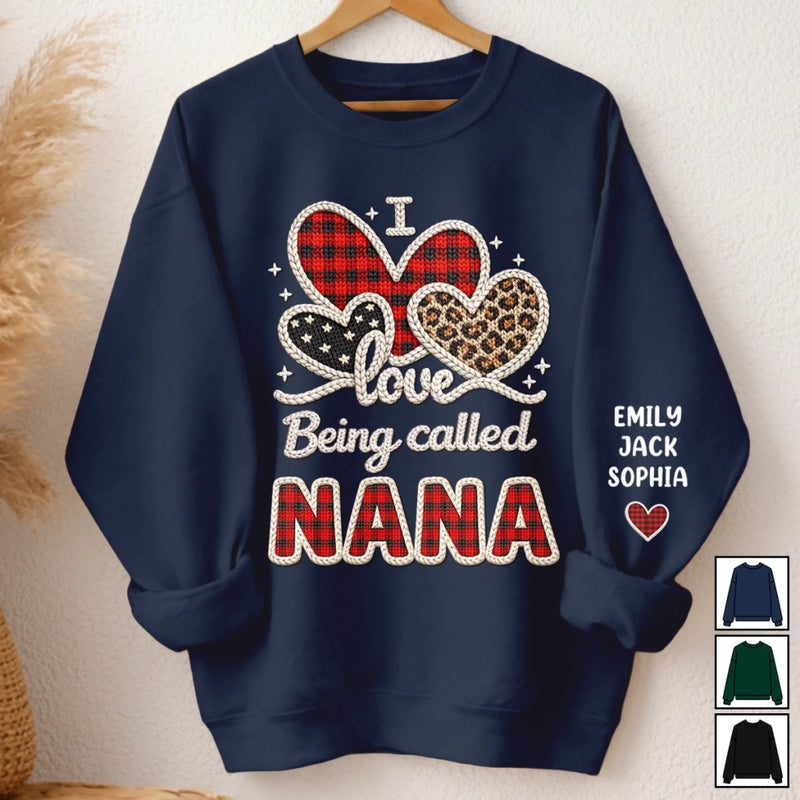 Custom Unisex Sweater, Hoodie With Design On Sleeve - Personalized Mother's Day Gifts For Mom, Grandma - Simply Loved