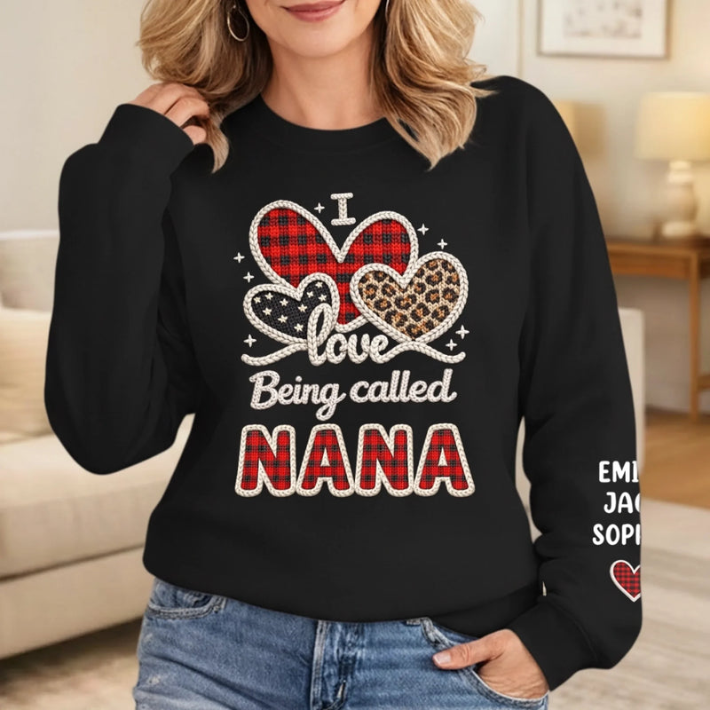 Custom Unisex Sweater, Hoodie With Design On Sleeve - Personalized Mother's Day Gifts For Mom, Grandma - Simply Loved