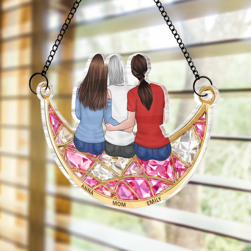 Custom Window Hanging Suncatcher Ornament - Personalized Mother's Day Birthday Gifts For Mom, Grandma - Together Feels Like Home