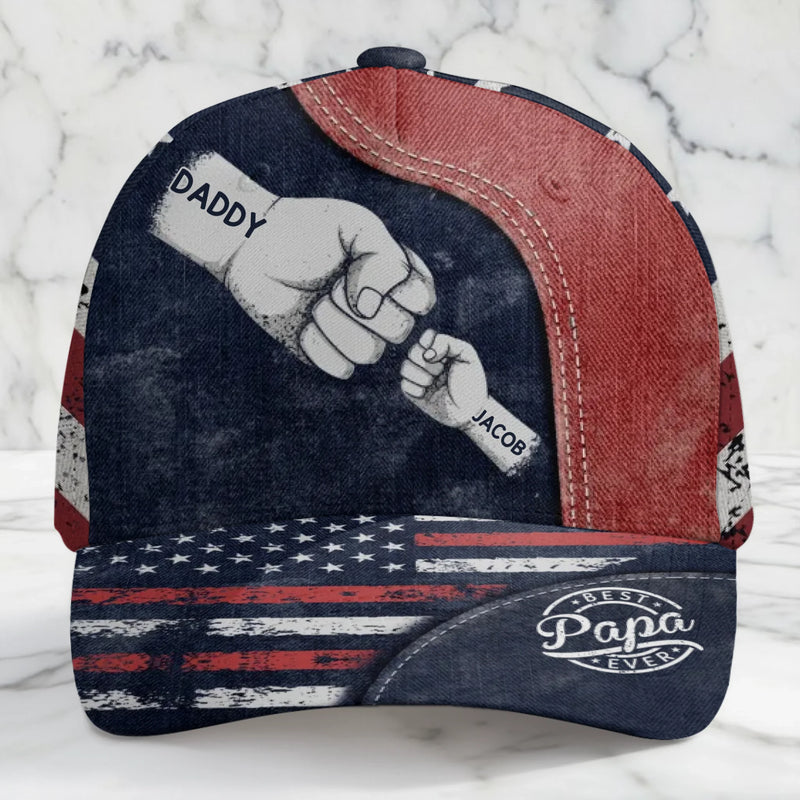 Custom Hat, All Over Print Classic Cap - Personalized Birthday Gifts For Dad, Grandpa - Dad Strength Guides Us