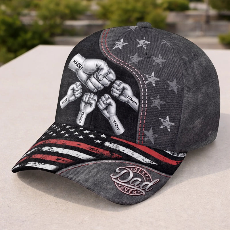 Custom Hat, All Over Print Classic Cap - Personalized Birthday Gifts For Dad, Grandpa - Grandpa Love Stands Tall